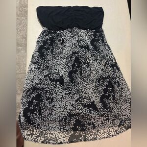 Express Black and White Strapless Cocktail Sundress